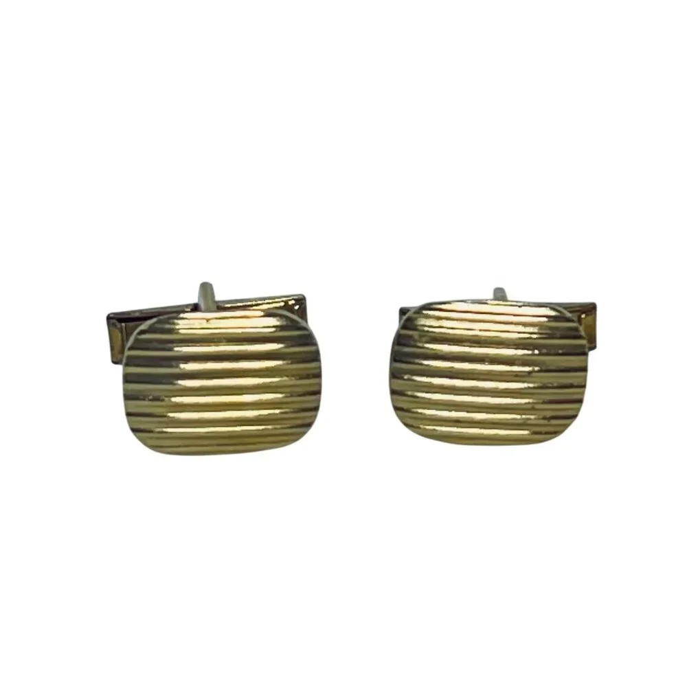 Vintage Lot Of 3 Unbranded Gold Tone Cufflinks (1307)